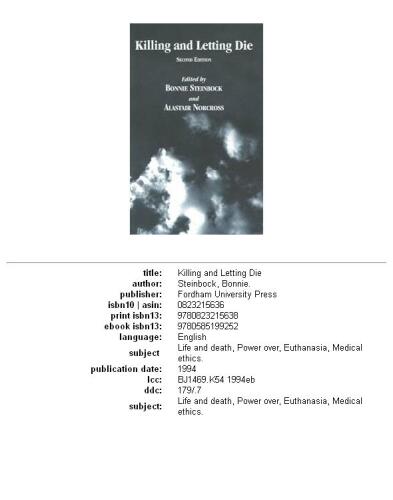 ﻿کشتن و اجازه دادن به مرگ