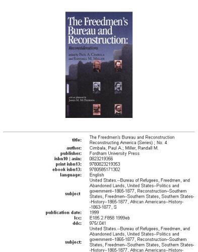 ﻿دفتر و بازسازی آزادگان (بازسازی آمریکا (سریال)، شماره 4.)