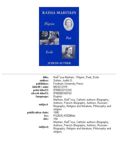 ﻿Raissa Maritain: زائر، شاعر، تبعید