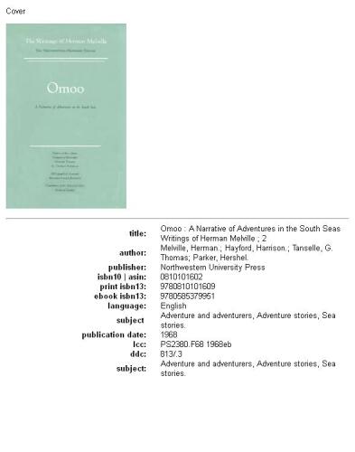 ﻿Omoo: A Narrative of Adventures in the South Seas, جلد دوم, Scholarly Edition (Melville)