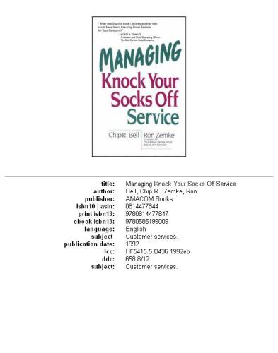 ﻿مدیریت خدمات Knock Your Socks Off (سری Knock Your Socks Off)