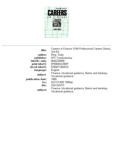 ﻿مشاغل در امور مالی (سریال مشاغل حرفه ای Vgm)