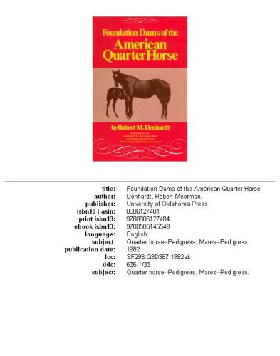 ﻿سدهای بنیاد اسب ربع آمریکایی