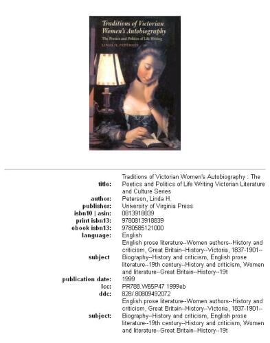 ﻿سنت های اتوبیوگرافی زنان ویکتوریایی: شعر و سیاست زندگی نویسی