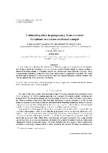 ﻿تخمین زمان تا بارداری از مدت زمان فعلی در یک نمونه مقطعی