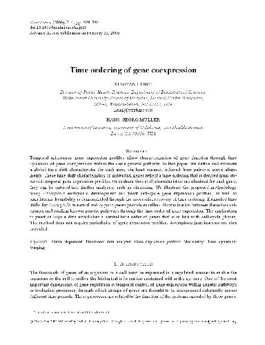 ﻿ترتیب زمانی بیان همزمان ژن