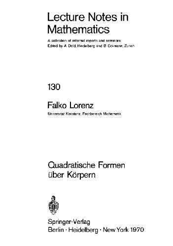 ﻿Quadratische Formen über Körpern