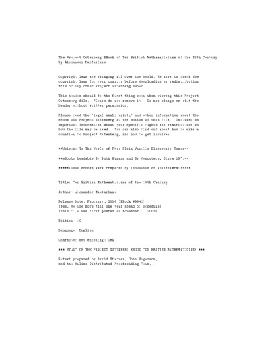 سخنرانی در مورد ده ریاضیدانان انگلیسی قرن نوزدهم