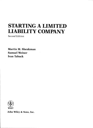 ﻿راه اندازی شرکت با مسئولیت محدود، ویرایش دوم