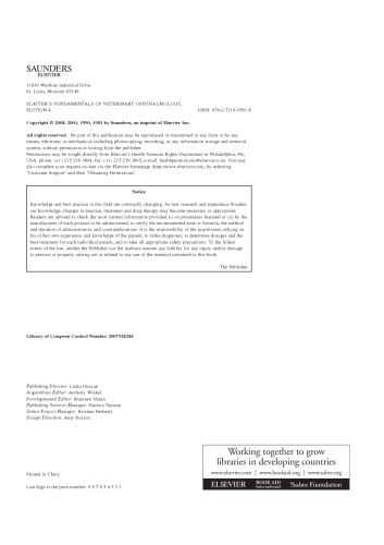 ﻿کتاب مبانی چشم پزشکی دامپزشکی اسلاتر، ویرایش چهارم