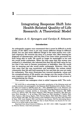 ﻿سازگاری با تغییر سلامت: تغییر پاسخ در تحقیقات کیفیت زندگی
