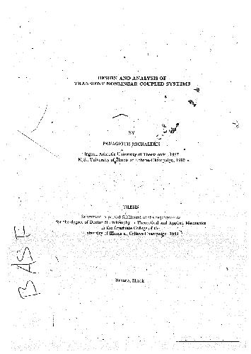 طراحی و تحلیل سیستم های جفت شده غیرخطی گذرا