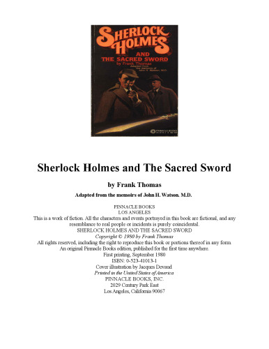 ﻿شرلوک هلمز و شمشیر مقدس