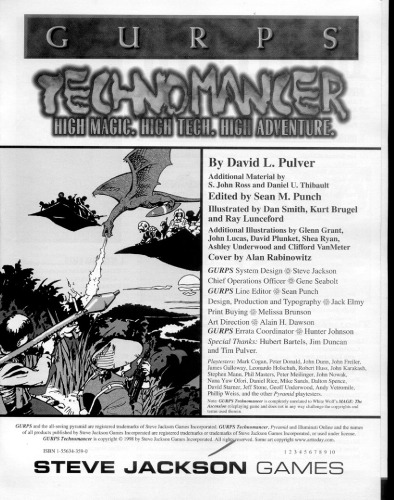 ﻿GURPS Technomancer (GURPS: Generic Universal Role Playing System)