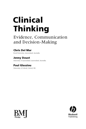 ﻿تفکر بالینی: شواهد، ارتباطات و تصمیم گیری