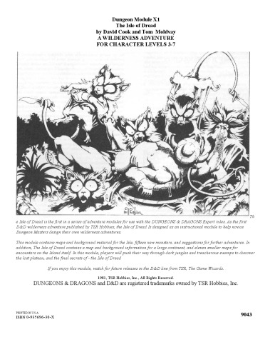 ﻿جزیره ترس (نقش‌بازی فانتزی D&D، مجموعه تخصصی، ماژول X1، کتاب+نقشه(ها)