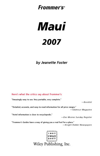 ﻿Frommer's Maui 2007 (Frommer's Complete)