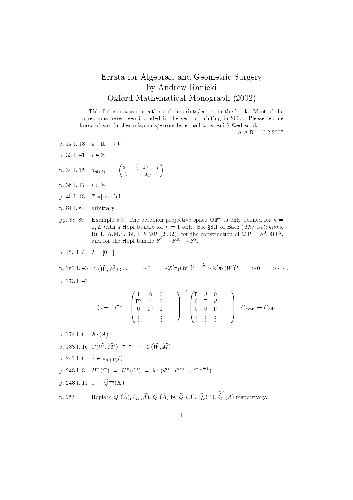 Errata برای جراحی جبری و هندسی