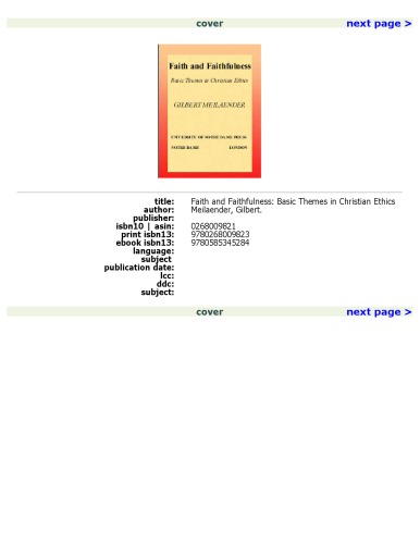 ﻿ایمان و وفاداری: مضامین اساسی در اخلاق مسیحی