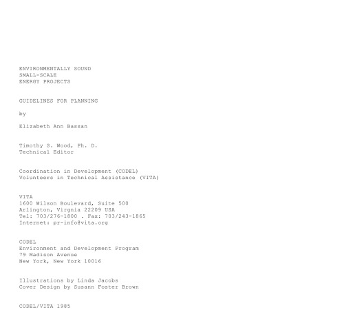 ﻿پروژه های انرژی در مقیاس کوچک از نظر زیست محیطی: دستورالعمل هایی برای برنامه ریزی