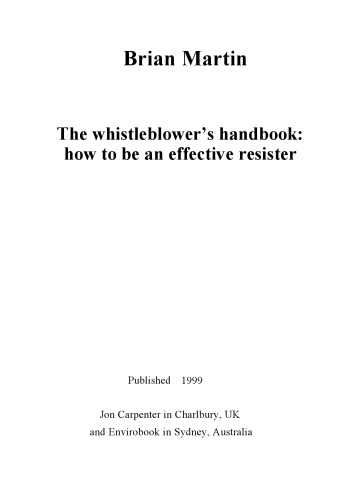 ﻿کتابچه راهنمای The Whistleblower: چگونه می توان یک مقاومت مؤثر را داشت