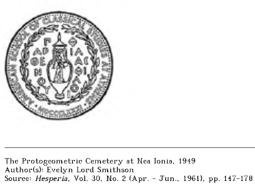 ﻿گورستان پروتوژئومتریک در Nea Ionia، 1949 30 2