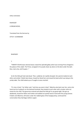 ﻿داستان رویایی (راپسودی: یک رمان رویایی ، Traumnovelle)