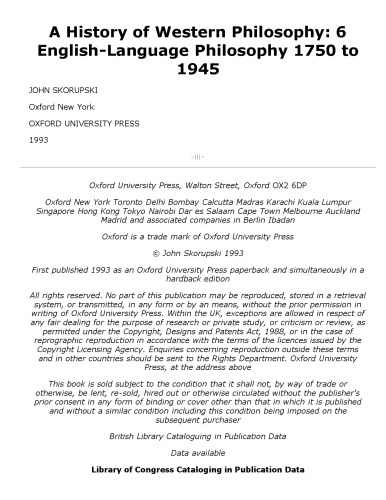 ﻿فلسفه انگلیسی زبان، 1750 تا 1945 (تاریخ فلسفه غرب)