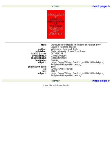 ﻿درآمدی بر فلسفه دین هگل