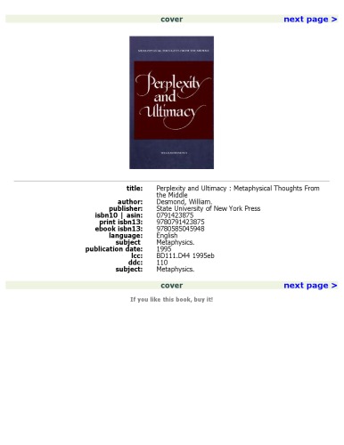 ﻿گیجی و غایت: اندیشه های متافیزیکی از میانه