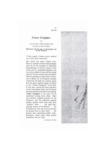 ﻿Tristes Tropiques