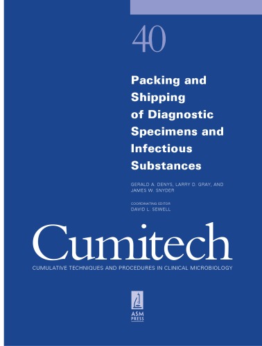 ﻿Cumitech 40: بسته بندی و ارسال نمونه های تشخیصی و مواد عفونی