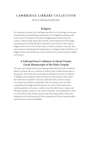 ﻿مجموعه ای کامل و دقیق از حدود بیست نسخه خطی یونانی اناجیل مقدس: سپرده شده در موزه بریتانیا، کتابخانه اسقف نشین در لمبث