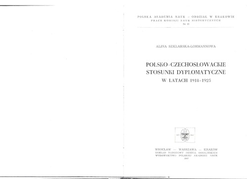 ﻿روابط دیپلماتیک لهستان و چکسلواکی در سالهای 1918-1925