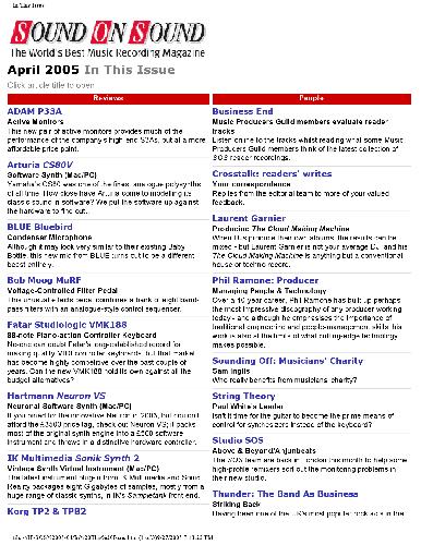 ﻿Sound on Sound (آوریل 2005)