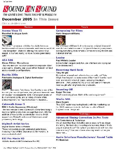 Sound on Sound (دسامبر 2005)