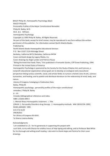 ﻿روانشناسی هومیوپاتی: نمایه های شخصیتی درمان های اصلی قانون اساسی