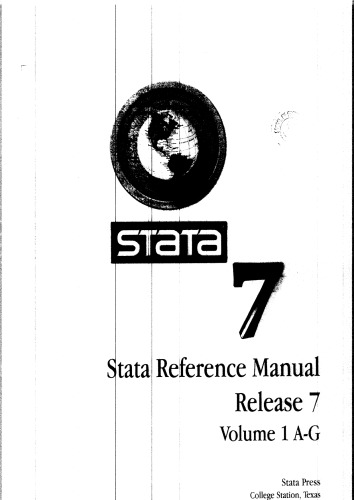 ﻿Stata Reference A-G Release 7