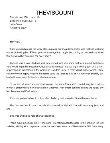 ﻿The Viscount Who Loved Me (Epilogue 2nd)