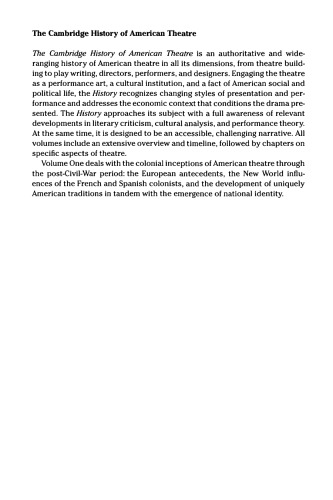 ﻿تاریخ کمبریج تئاتر آمریکا (جلد 1)