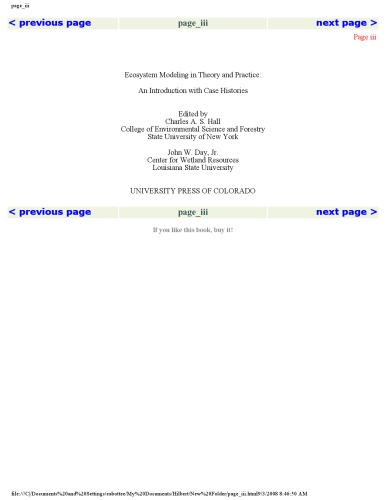 ﻿مدل سازی اکوسیستم در نظریه و عمل: مقدمه ای با تاریخچه های موردی