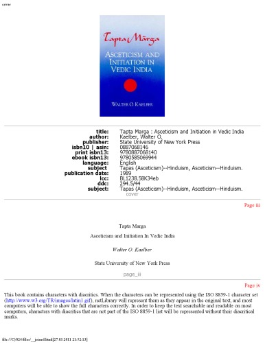 ﻿تاپتا مارگا: زهد و آغاز در هند ودایی