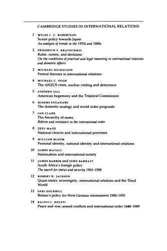 ﻿صلح و جنگ: درگیری های مسلحانه و نظم بین المللی ، 1648–1989