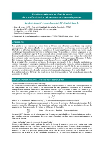 ﻿مطالعه تجربی در یک تونل باد از عملکرد دینامیکی باد بر روی عرشه پل