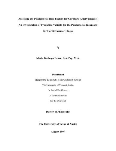 ﻿ارزیابی عوامل خطر روانی اجتماعی برای بیماری عروق کرونر: بررسی اعتبار پیش‌بینی‌کننده پرسشنامه روانی اجتماعی بیماری‌های قلبی عروقی