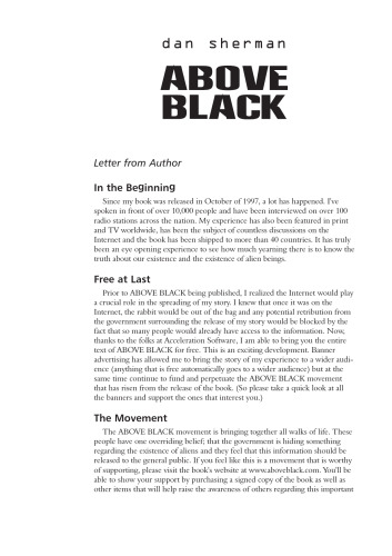 ﻿Above Black: Project Preserve Destiny Insider Account of Alien Contact