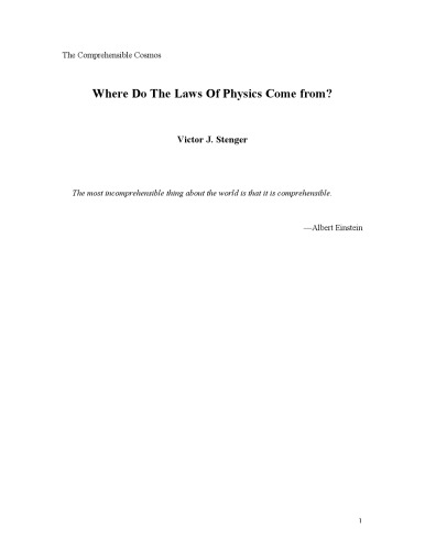 ﻿کیهان قابل درک: قوانین فیزیک از کجا می آیند؟