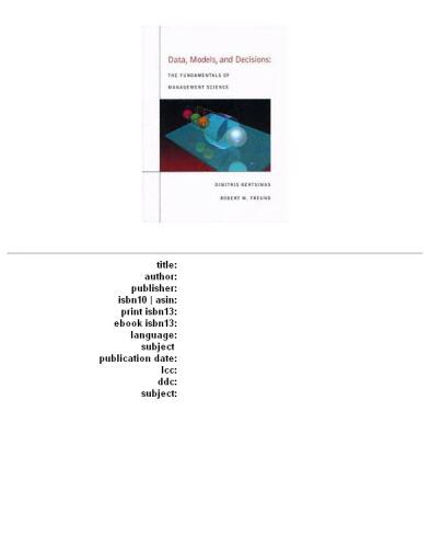 ﻿داده ها ، مدل ها و تصمیمات: مبانی علوم مدیریت