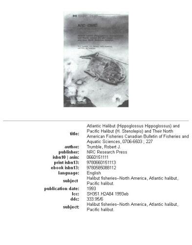 ﻿هالیبوت اقیانوس اطلس (Hippoglossus hippoglossus) و هالیبوت اقیانوس آرام (H. stenolepis) و ماهیگیری آنها در آمریکای شمالی