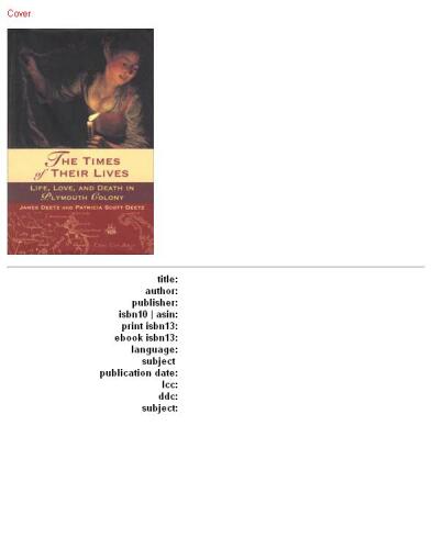 ﻿زمان زندگی آنها: زندگی، عشق و مرگ در مستعمره پلیموث